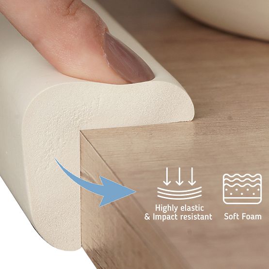 SIPO Mousse de protection pour coins de meubles, beige - 4 pcs
