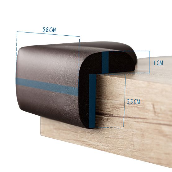 SIPO Mousse de protection pour coins de meubles, noir - 4 pcs