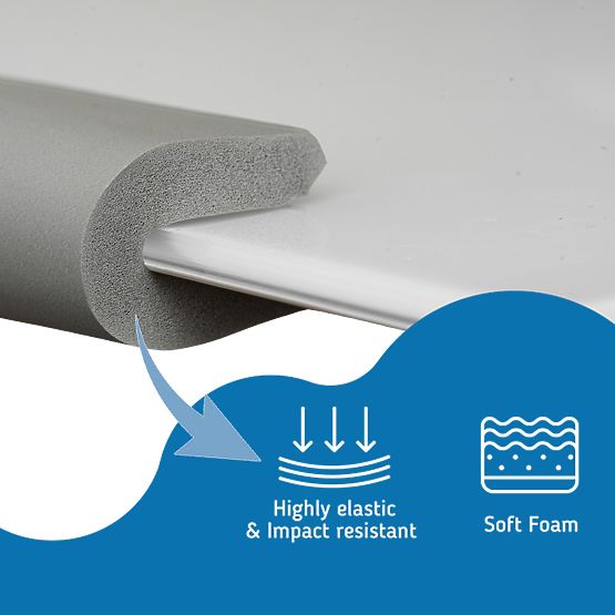 SIPO Protections d'angle en mousse pour surfaces vitrées, gris - 4 pcs