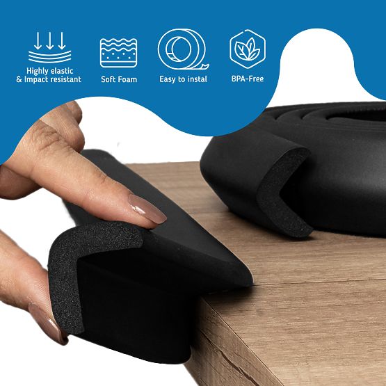 SIPO Ruban de protection pour chants de meubles, noir - 1 pièce