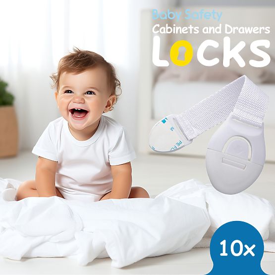 SIPO Verrouillage enfant pour meuble avec sangle - 10 pcs