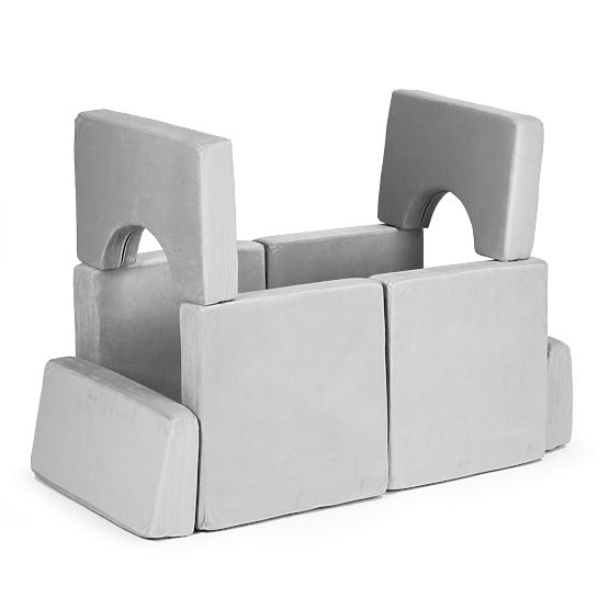 Canapé modulaire pliable pour enfants grand 2 places DIY 10 coussins doux - gris ECOTOYS