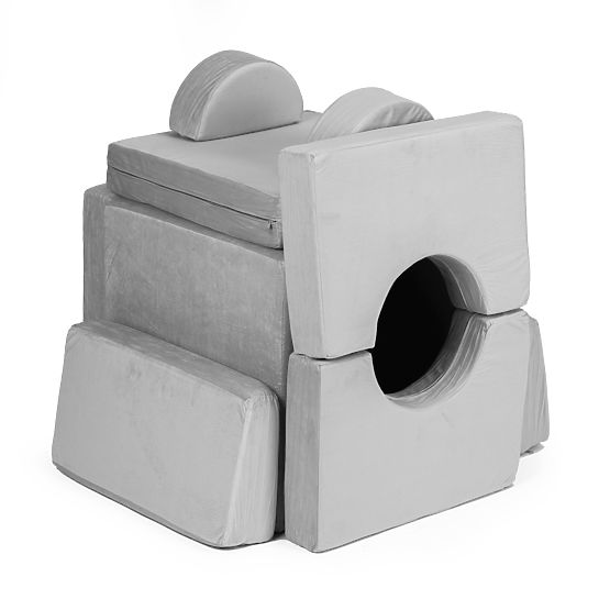 Canapé modulaire pliable pour enfants grand 2 places DIY 10 coussins doux - gris ECOTOYS