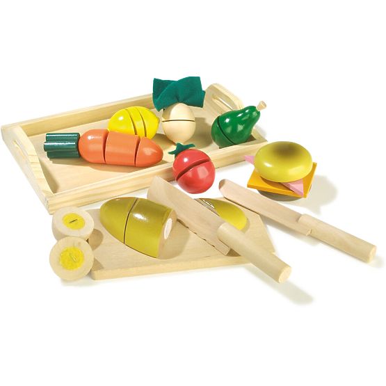 small foot Aliments en bois à découper petit déjeuner - emballage endommagé