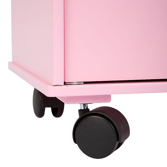 small foot Armoire en bois pour poupées rose