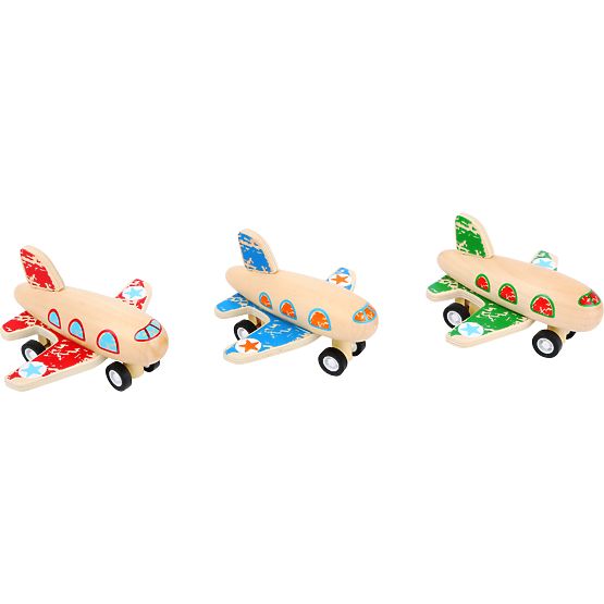 small foot Avion en bois à remonter 1 pièce