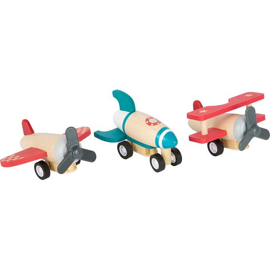 small foot Avions en bois à remonter 3 pcs