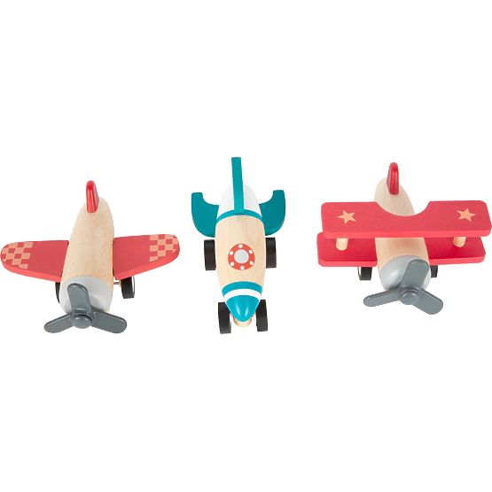 small foot Avions en bois à remonter 3 pcs