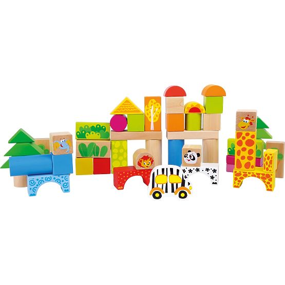 small foot Blocs de construction en bois zoo 50 pcs