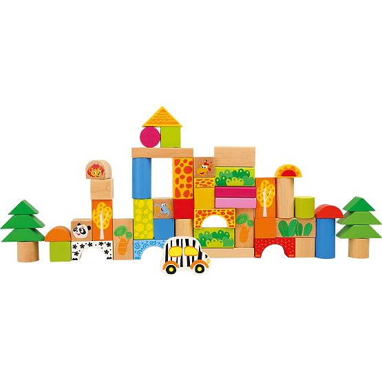 small foot Blocs de construction en bois zoo 50 pcs