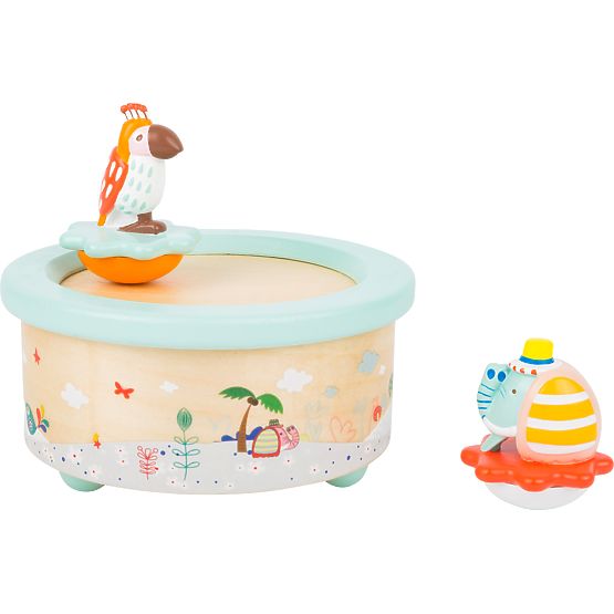 small foot Boîte à musique avec éléphant et perroquet