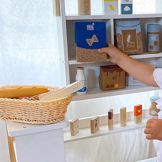 small foot Caisse en bois avec bouteilles de lait Fresh