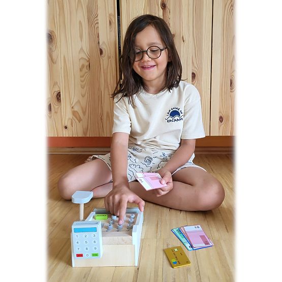Small Foot Caisse enregistreuse en bois blanc