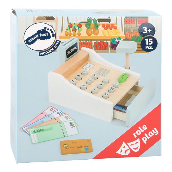 Small Foot Caisse enregistreuse en bois blanc