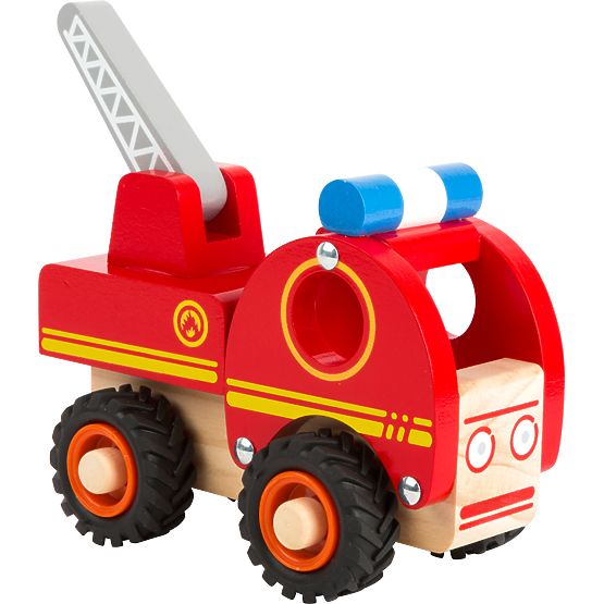 small foot Camion de pompiers en bois avec échelle