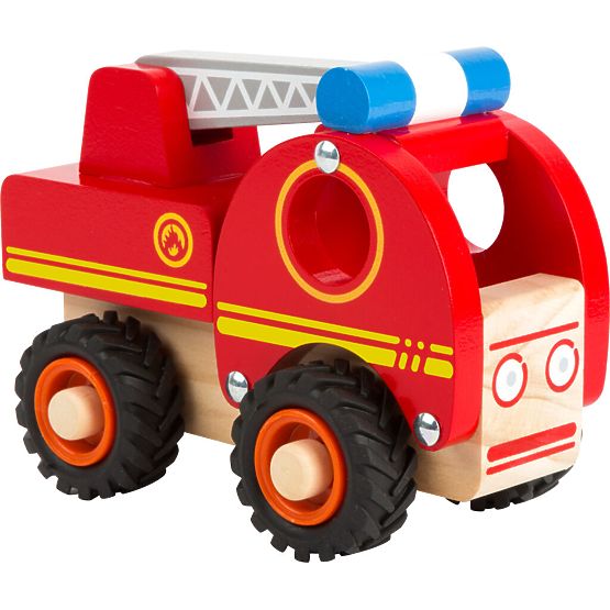 small foot Camion de pompiers en bois avec échelle