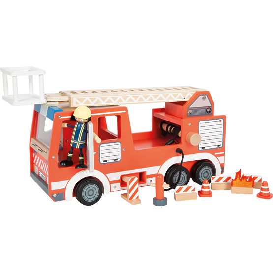 small foot Camion de pompiers en bois
