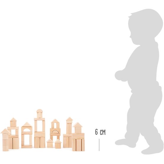 Small Foot Cubes en bois 50 pcs naturel