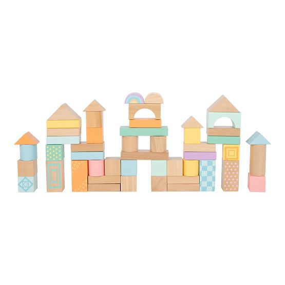 Small Foot Cubes en bois pastel 50 pcs