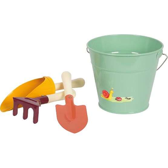 small foot Ensemble d'outils de jardin avec seau Tiny Garden