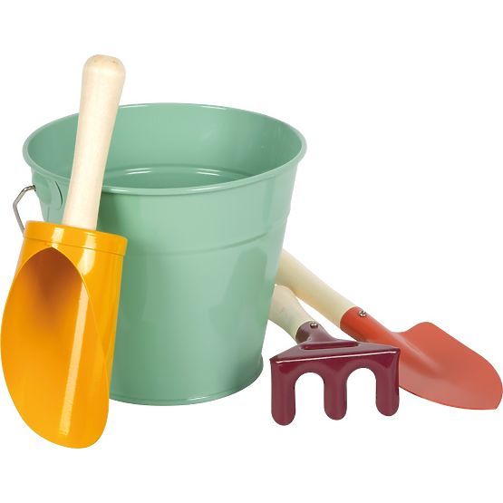 small foot Ensemble d'outils de jardin avec seau Tiny Garden