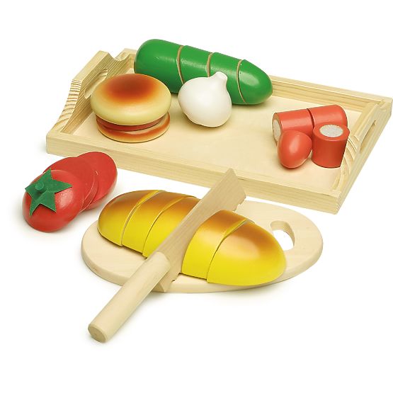 small foot Ensemble de collation à découper en bois