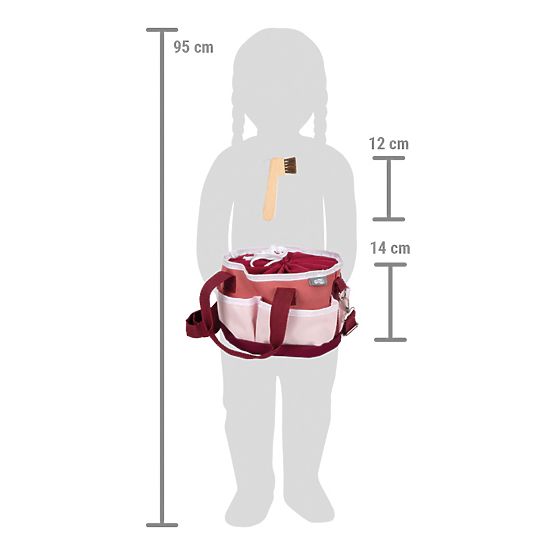 small foot Ensemble de soins pour chevaux avec sac rouge