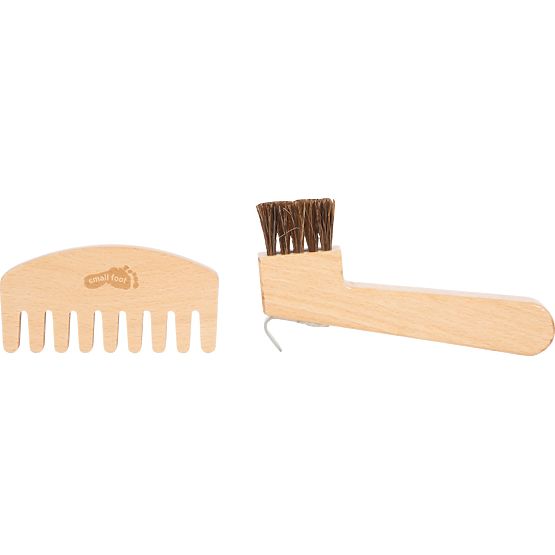 small foot Ensemble de soins pour chevaux avec sac rouge