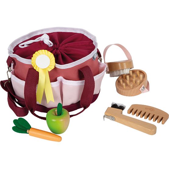 small foot Ensemble de soins pour chevaux avec sac rouge