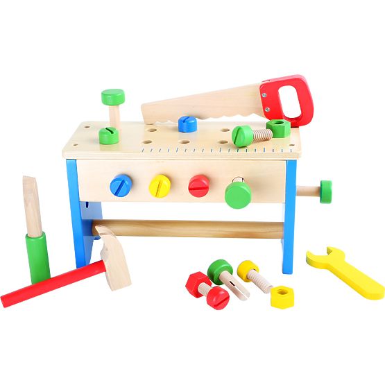 small foot Établi en bois et boîte à outils 2 en 1