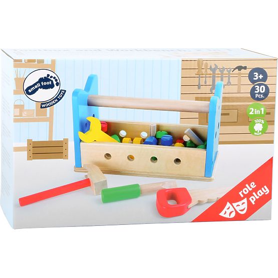 small foot Établi en bois et boîte à outils 2 en 1