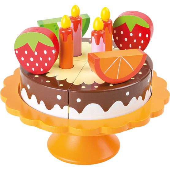 small foot Gâteau d'anniversaire en bois avec fruits