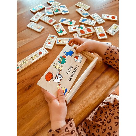 Small Foot Jeux en bois Domino ferme plus petit