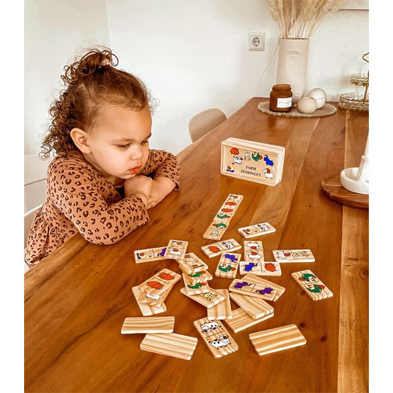 Small Foot Jeux en bois Domino ferme plus petit