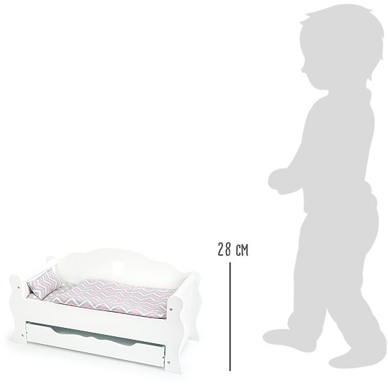 small foot Lit en bois pour poupée blanc