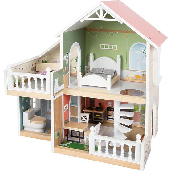 small foot Maison de poupée en bois avec terrasse