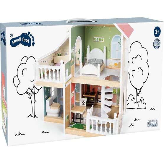 small foot Maison de poupée en bois avec terrasse