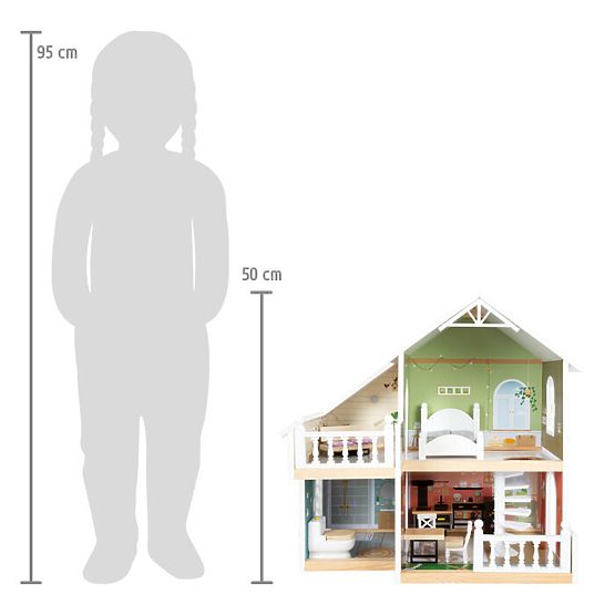 small foot Maison de poupée en bois avec terrasse