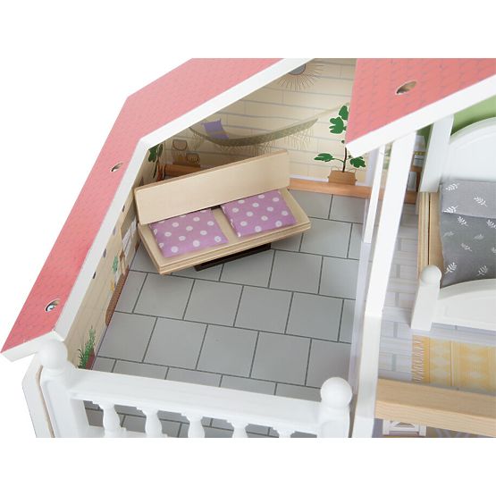 small foot Maison de poupée en bois avec terrasse