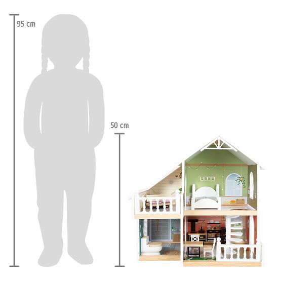 small foot Maison de poupée en bois avec terrasse