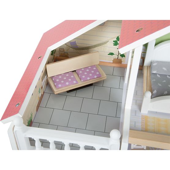 small foot Maison de poupée en bois avec terrasse