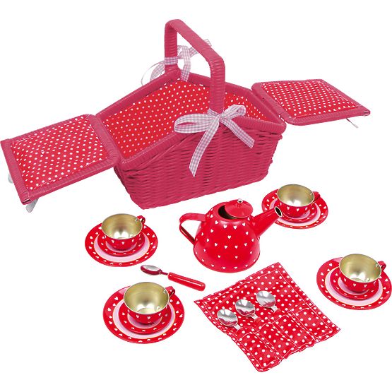 small foot Panier de pique-nique Dots and Hearts