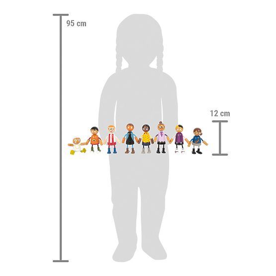 small foot Poupées flexibles famille avec enfant