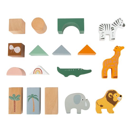 Small Foot Safari blocs de construction en bois 50 pcs