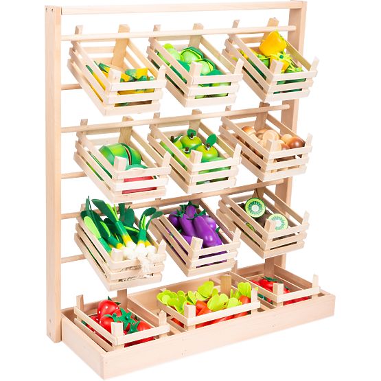 small foot Stand de vente en bois avec caisses