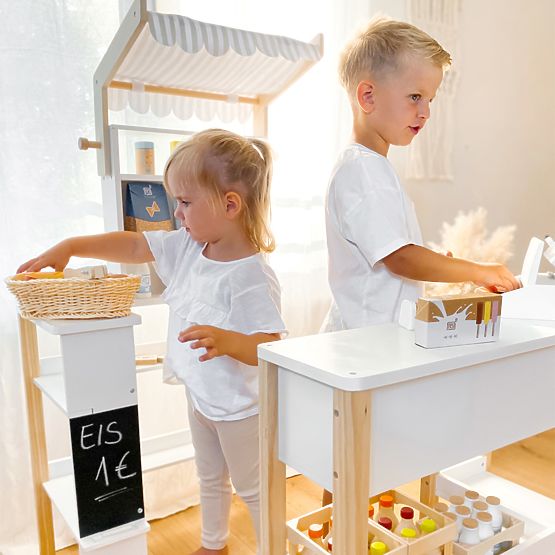 small foot Stand de vente en bois Fresh