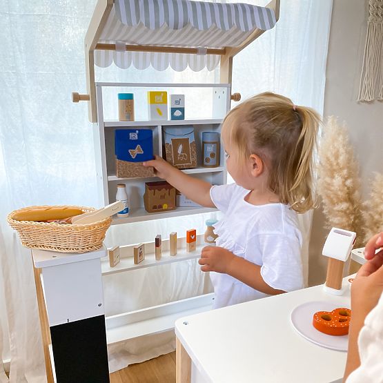 small foot Stand de vente en bois Fresh