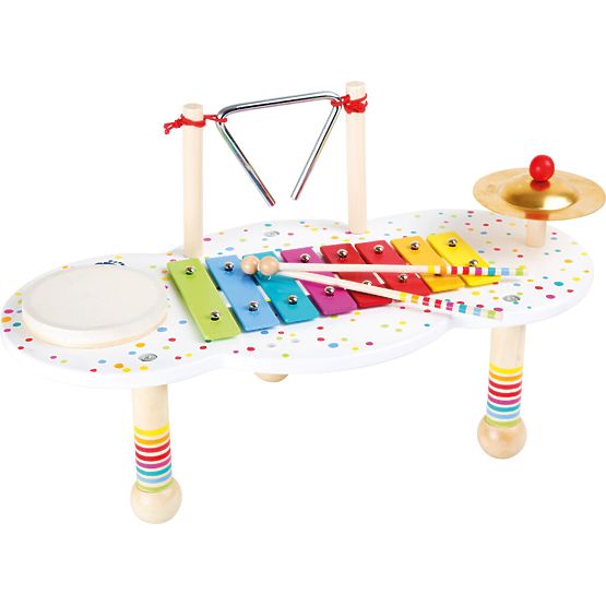 Small Foot Table de musique en bois avec pois - emballage endommagé