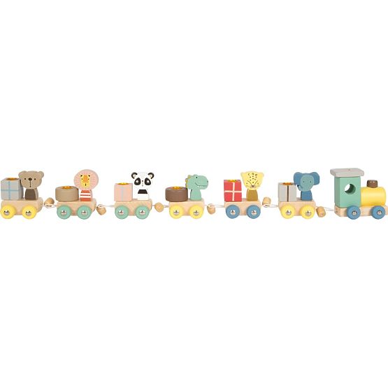 small foot Train d'anniversaire en bois avec animaux