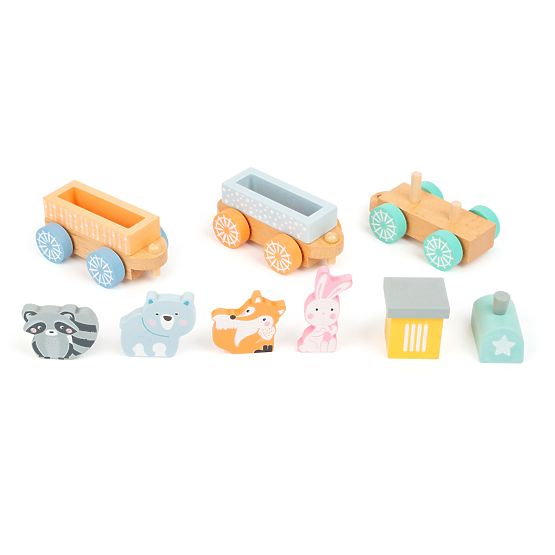 Train en bois Small Foot aux couleurs pastel